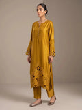 Yellow-Savarna Silk Embroidered Stitched 2-Piece Suit-Mustard 63