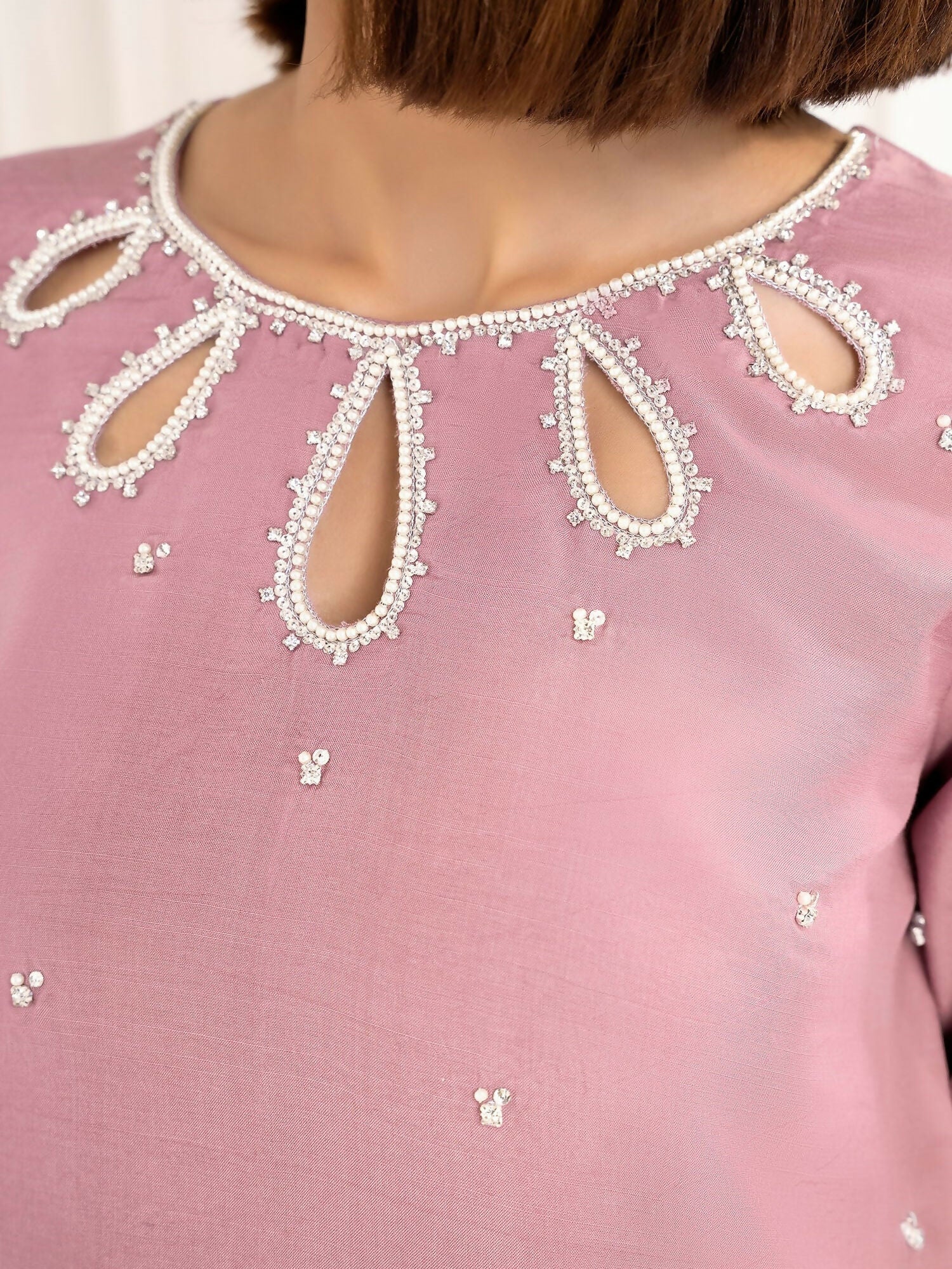 Allure By IH Luxury Pret Raw Silk Embellished Stitched 3-Piece Suit-Aida