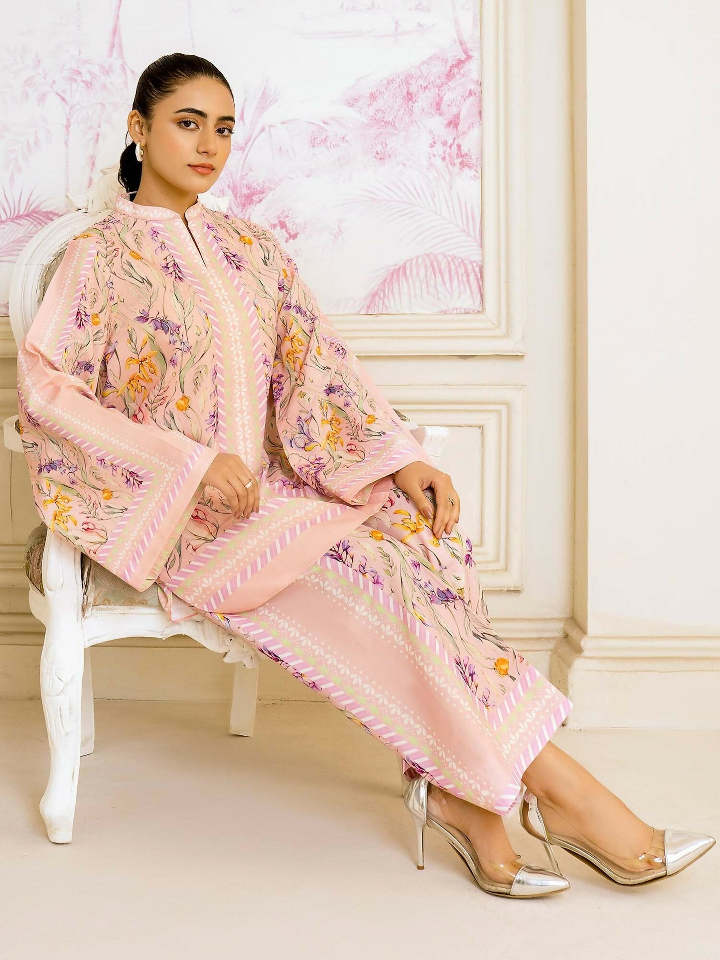Allure By IH Salina Lawn Silk Printed Co-Ord Set-Vanya
