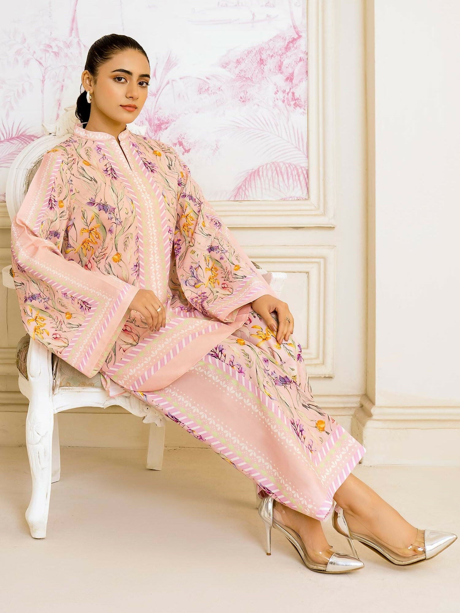 Allure By IH Salina Lawn Silk Printed Co-Ord Set-Vanya