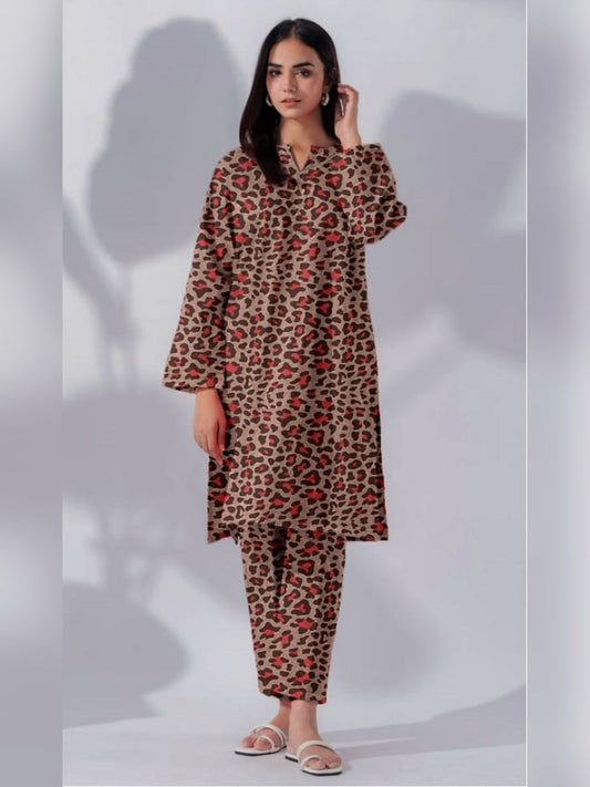 Bin Shaukat Khaddar Karandi Printed Unstitched 2-Piece Suit