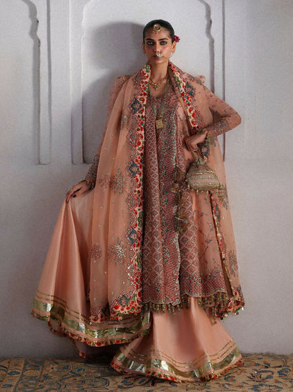Hussain Rehar Festive Unstitched'26 Organza Embroidered 3-Piece Suit-Malka