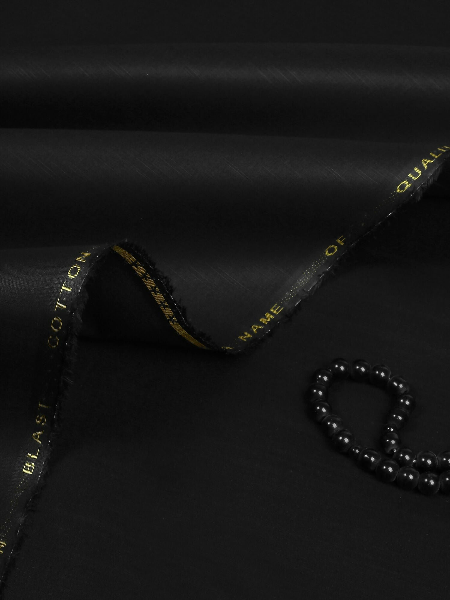 Black Fabrich Men Embroidered Cotton Unstitched Shalwar Kameez-GTS-DC-012