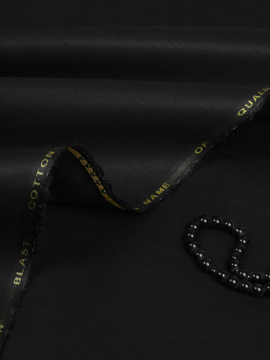 Black Fabrich Men Embroidered Cotton Unstitched Shalwar Kameez-GTS-DC-012