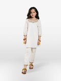 Velvour Girls Cotton Embroidered Stitched 2-Piece Suit-VG63-A
