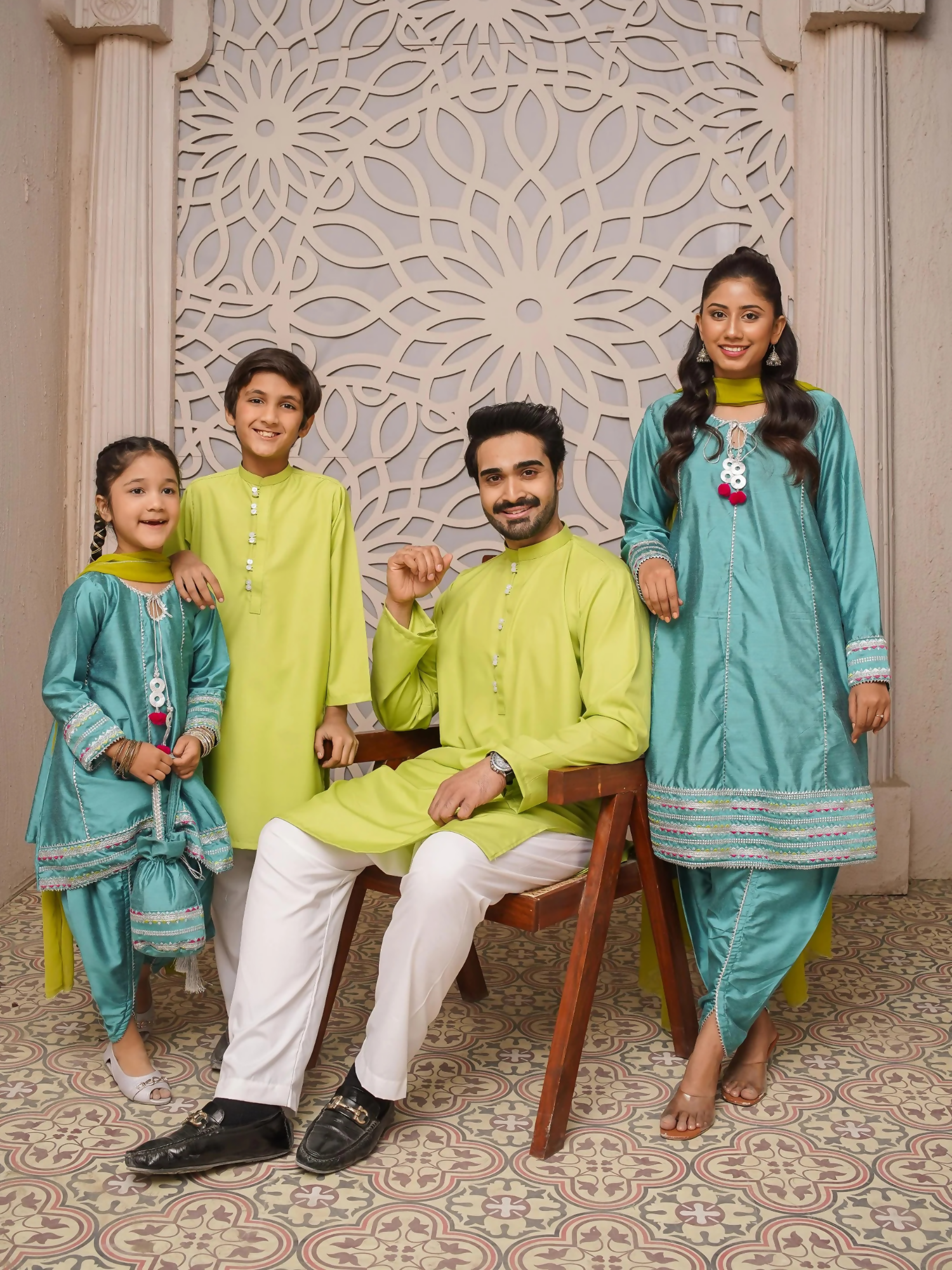 Kidoz Kloset Wash and Wear Kurta Pajama-Ocean Breeze-Men