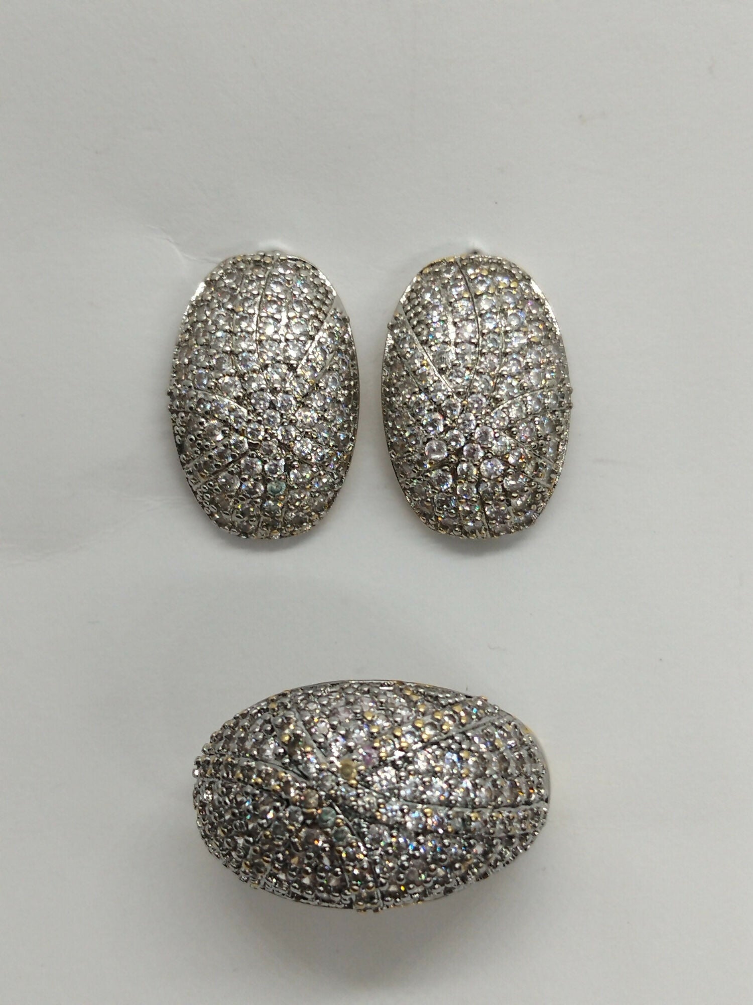 H&A Jewellery Dual Tone Stud Earrings and Ring Set