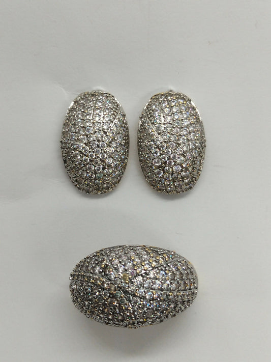 H&A Jewellery Dual Tone Stud Earrings and Ring Set