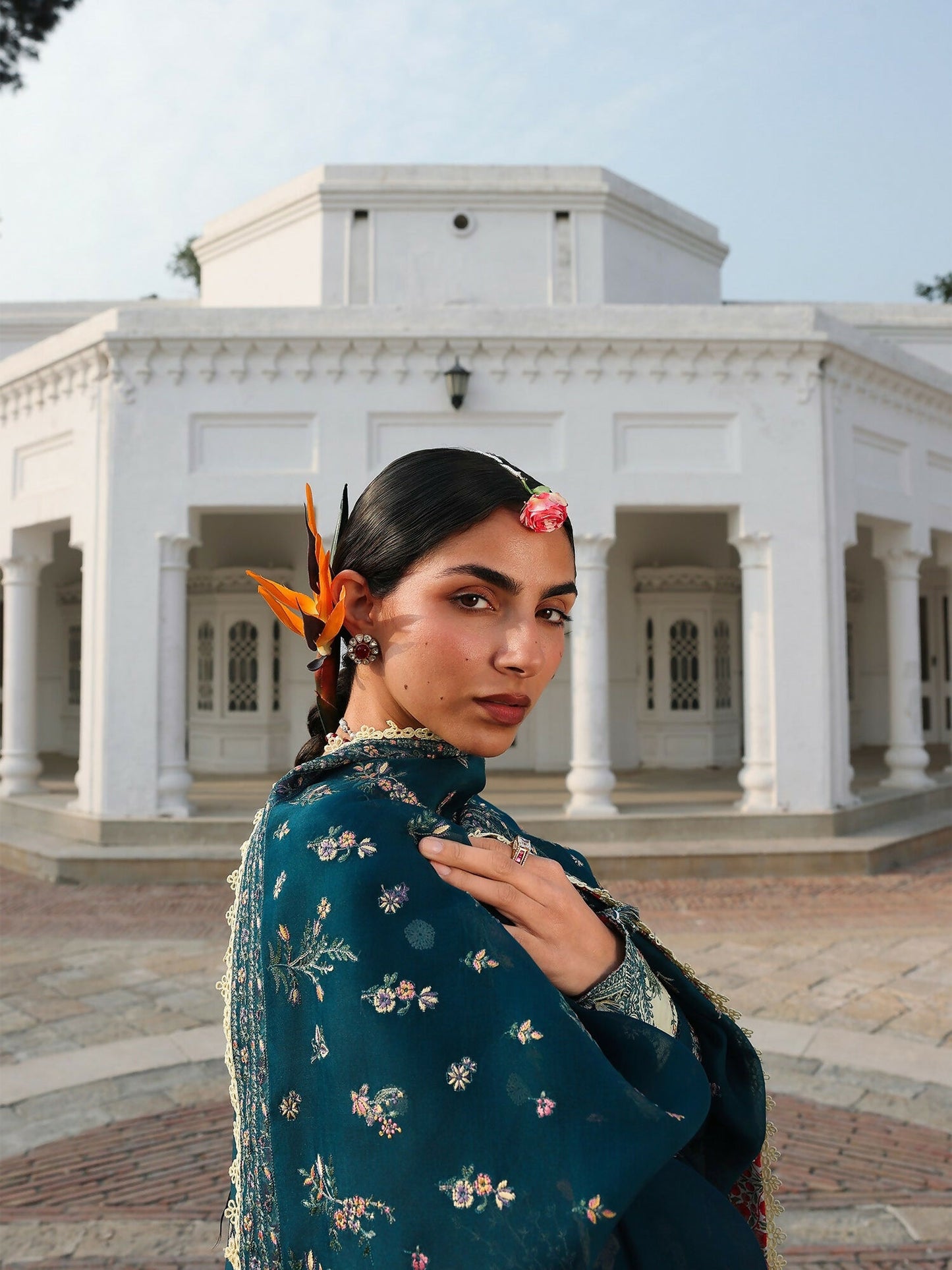 Hussain Rehar Luxury Lawn'26 Eid Edit Embroidered Unstitched 3-Piece Suit-Azraq