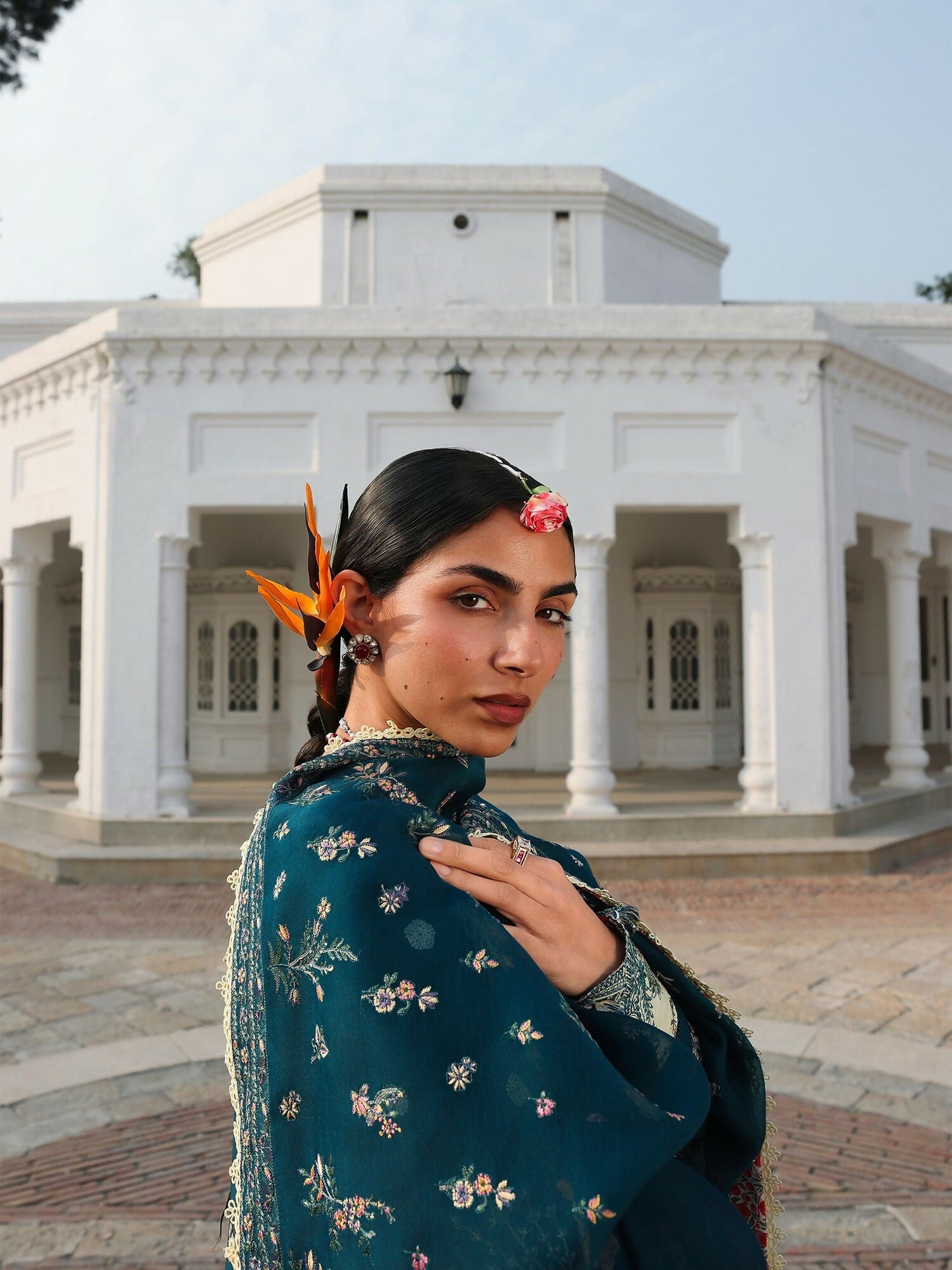 Hussain Rehar Luxury Lawn'26 Eid Edit Embroidered Unstitched 3-Piece Suit-Azraq