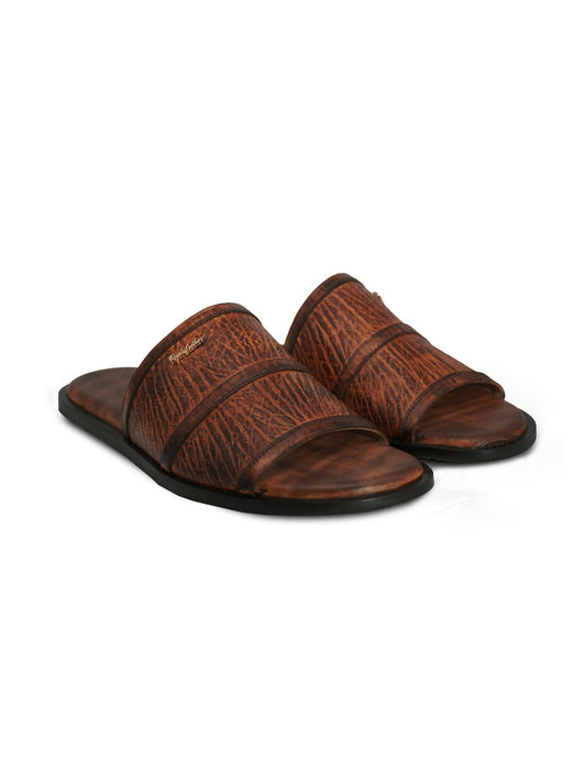 prRoyale Leather 3139 men’s leather slippers in rich mustard color, crafted for style, comfort, and daily wear
