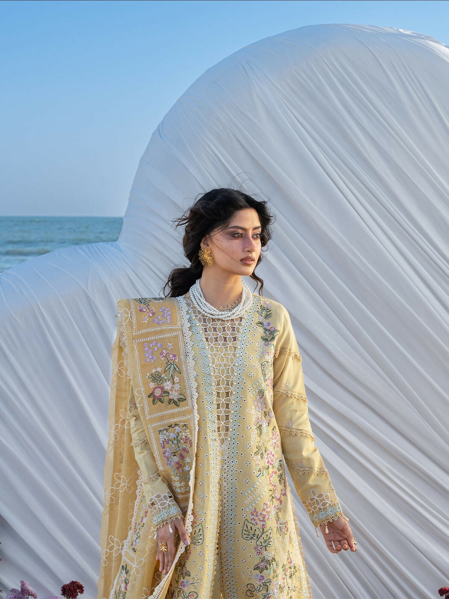 Mahnur Sirene Luxury Lawn'26 Embroidered Stitched 3-Piece Suit-S-02