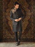 Gem Garments The Sartorial Edit Jacquard Embellished Prince Coat-Dilshad