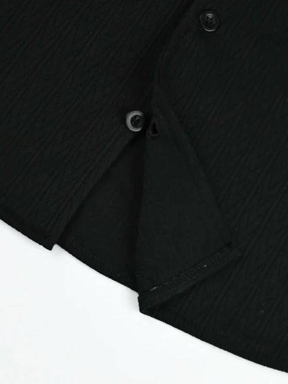 Jupiter Plain Knitwear Lapel Collar Button Shirt-15153
