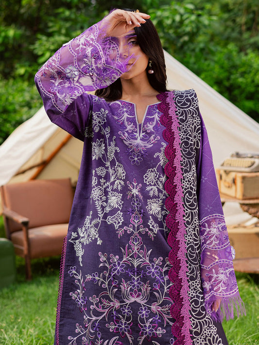 Mahnur Gardenia Khaddar Embroidered Stitched 3-Piece Suit-GR-01