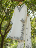 MAK Fashion Khaddar Embroidered Co-Ord Set-Blue Moon