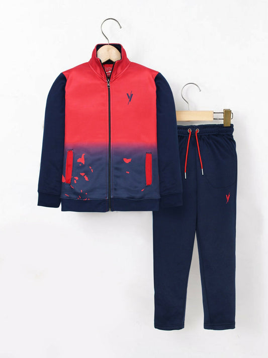 Blue and Red Velvour Winter Tracksuit-#VWT34-A