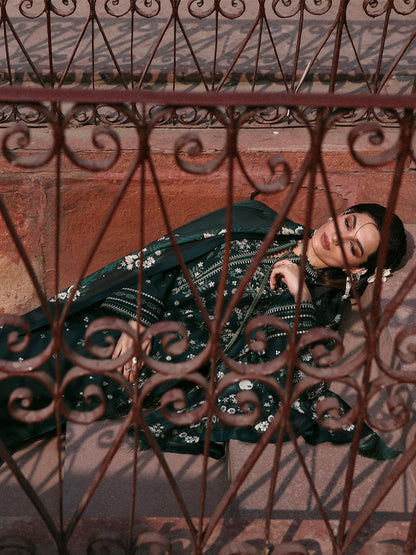 Jugnu By Hussain Rehar Khaddar'25 Embroidered Unstitched 3-Piece Suit-Bita