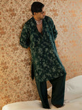 Hussain Rehar Basic Not Basic V Raw Silk Printed Stitched 2-Piece Suit-Fjord