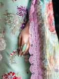 Shiza Hassan Aira Luxury Pret Cotton Net Embroidered Stitched 4-Piece Suit-Azure