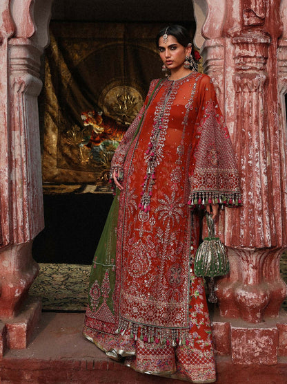 Hussain Rehar Festive Unstitched'26 Chiffon Embroidered 3-Piece Suit-Hemali