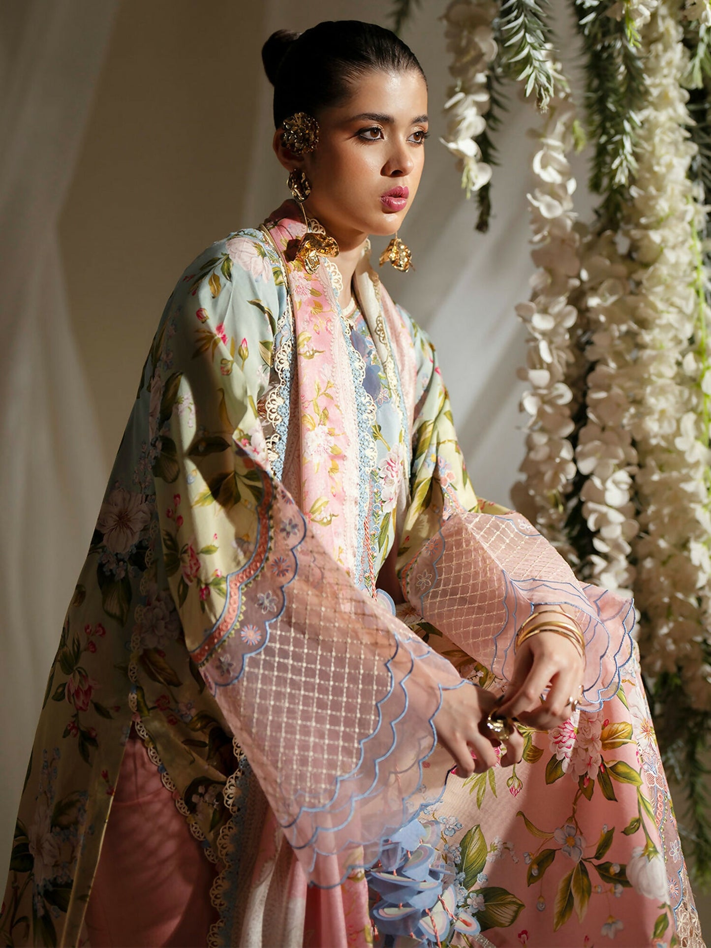 Binilyas Eres Bonita Viscose Embroidered Stitched 3-Piece Suit-1105-A