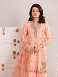 Shurooq Echoes In Bloom Silk Embellished Stitched 3-Piece Suit-Blush Dawn