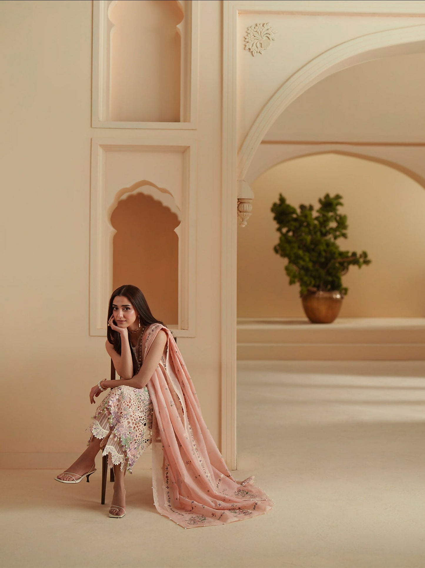 Binilyas Mashriq Luxury Lawn'26 Embroidered Unstitched 3-Piece Suit-D-111-B