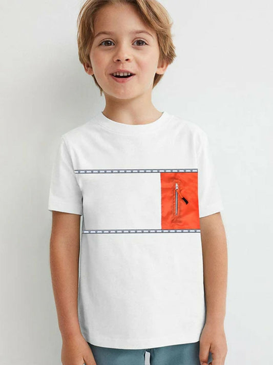 White/Orange, Black/Green, Blue/Grey Jupiter Plain Parachute Pocket Tee Shirt-13793