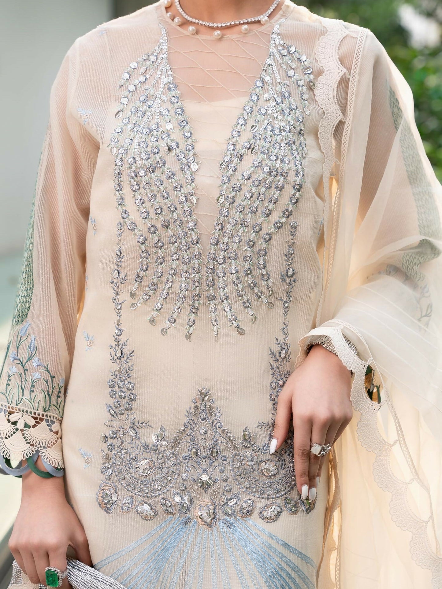 Shiza Hassan Aira Luxury Pret Cotton Net Embroidered Stitched 4-Piece Suit-Cyra