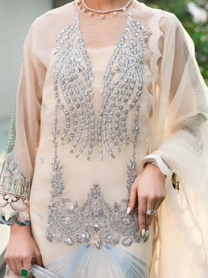 Shiza Hassan Aira Luxury Pret Cotton Net Embroidered Stitched 4-Piece Suit-Cyra