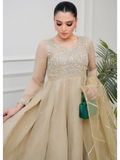 Allure By IH Lehr Chiffon Embroidered Lehenga-Oat