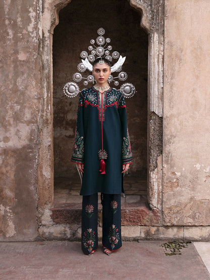 Jugnu By Hussain Rehar Khaddar'25 Embroidered Unstitched 3-Piece Suit-Rati