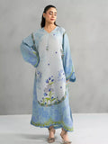Panache Apparel Dear Summer Silk Lawn Printed Kaftan-Blue Whisper