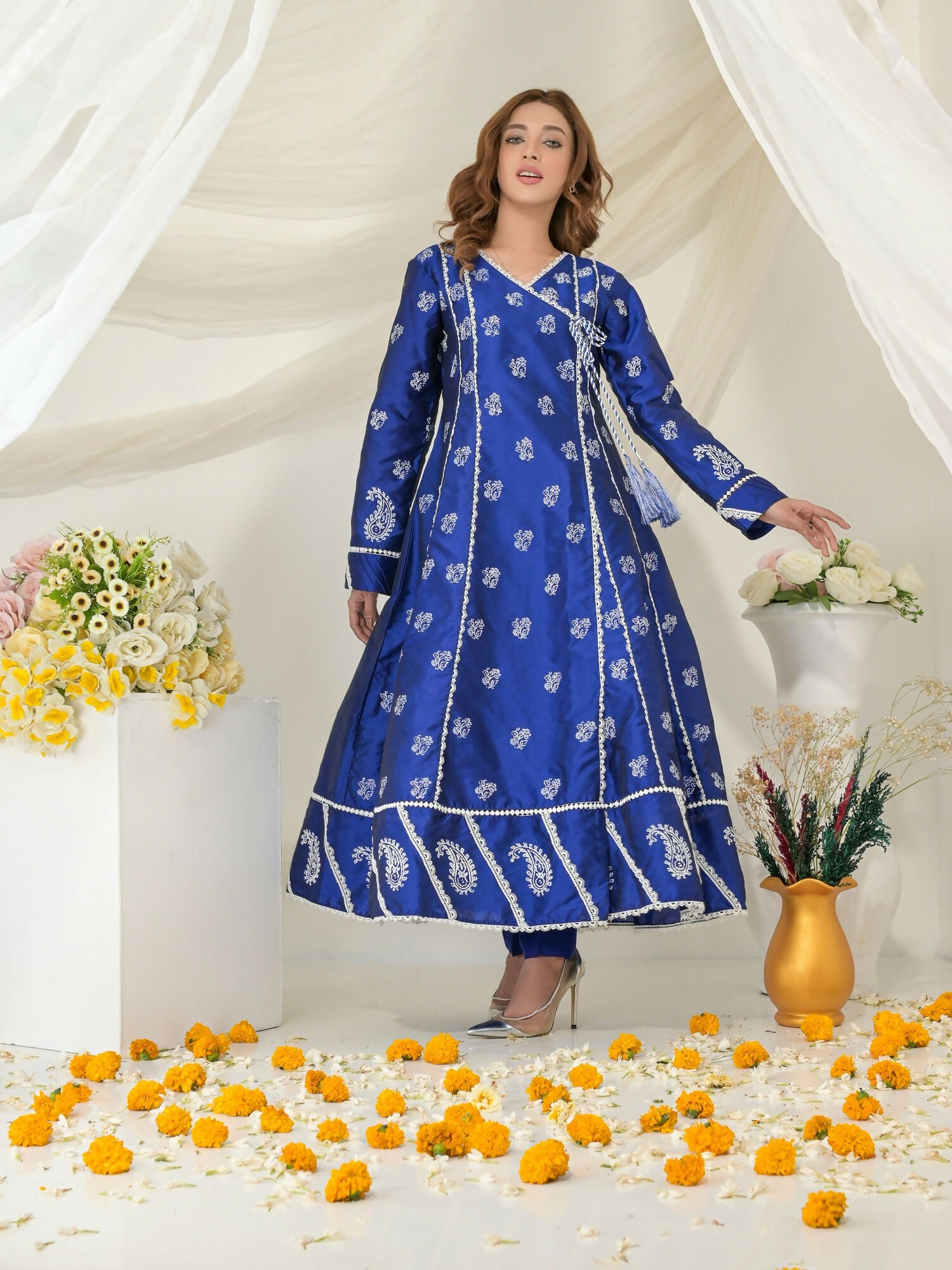 Ruby's Couture Gul-Bahar Silk Printed Anarkali-Murad