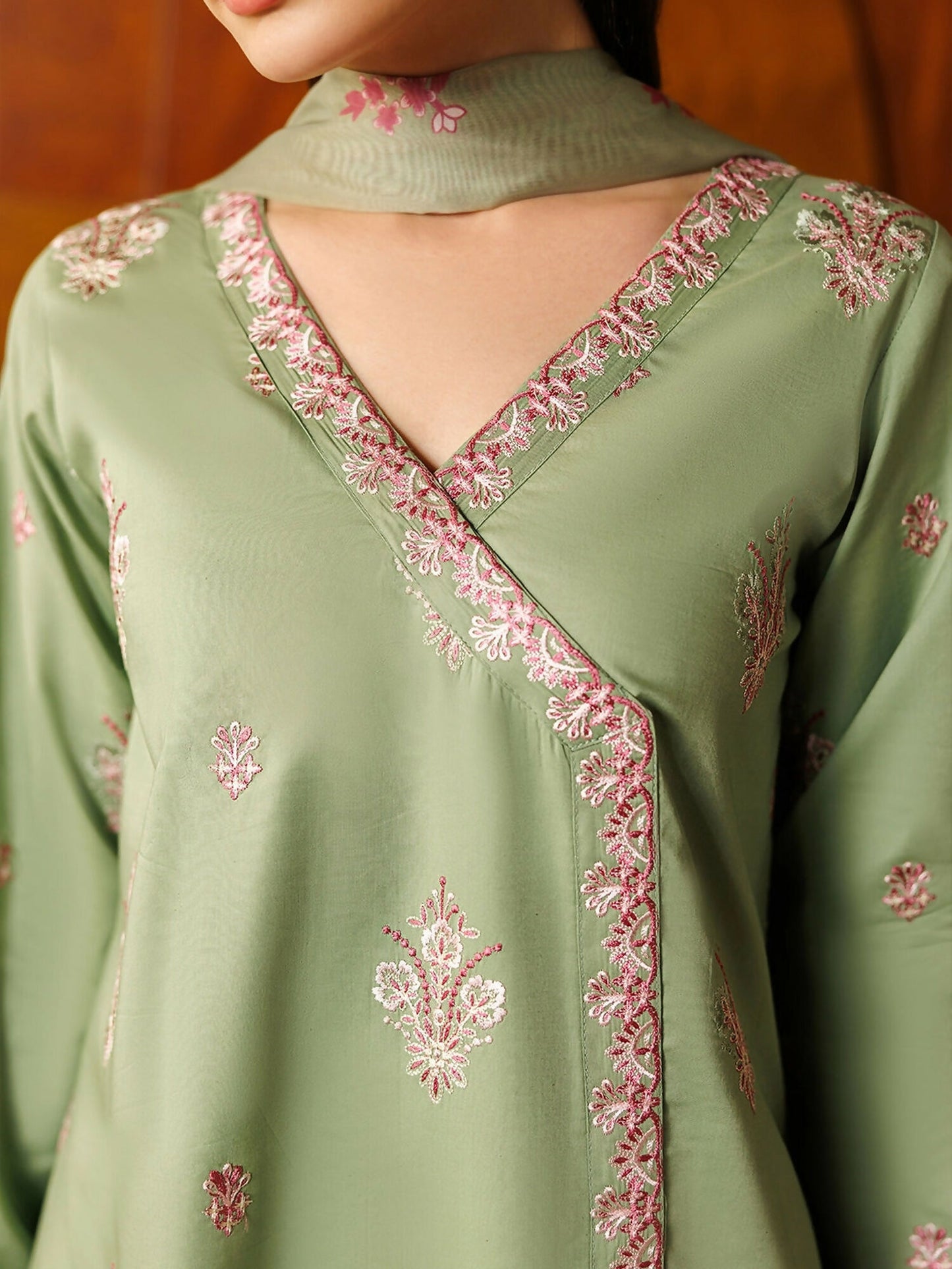 Panache Apparel Mistfall Ramadan Edit Cotton Embroidered Stitched Suit-Vera