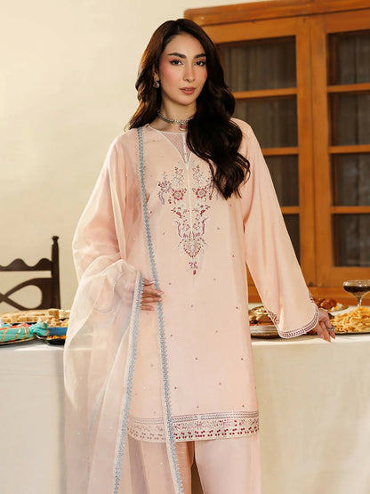 Panache Apparel Noore Eid Edit Sheesha Silk Embroidered Stitched Suit-Sabil