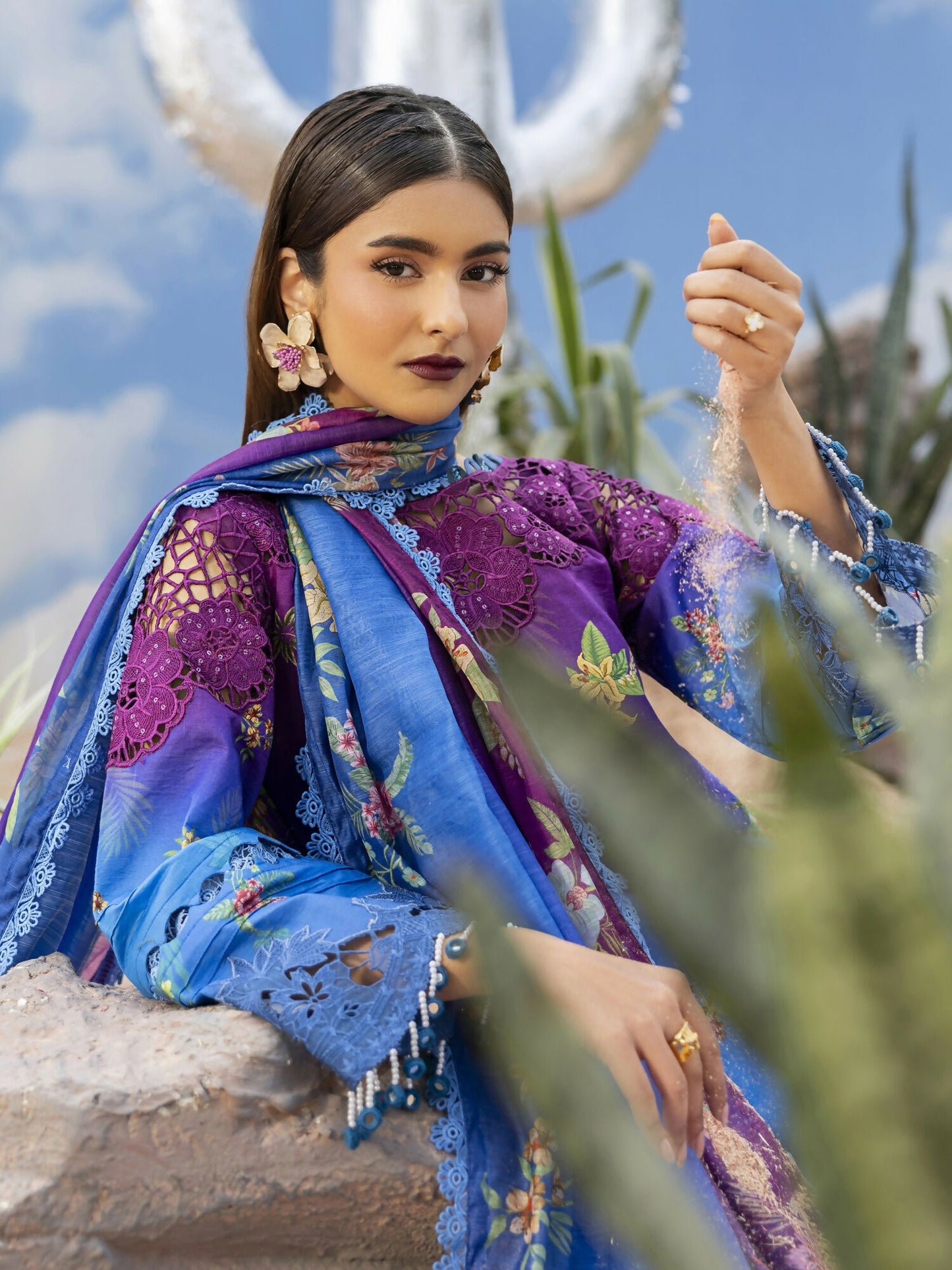 Parishay Ivy Bloom'26 Lawn Embroidered Unstitched 3-Piece Suit-IB-06