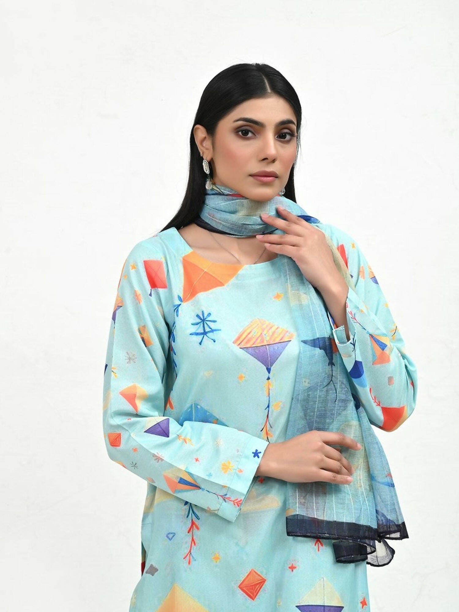 Imran Aftab Basant Mela Raw Silk Printed Unstitched 3-Piece Suit-IARP 01
