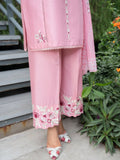Panache Apparel Solid Story Cotton Lawn Embroidered Stitched Suit-Rosewood