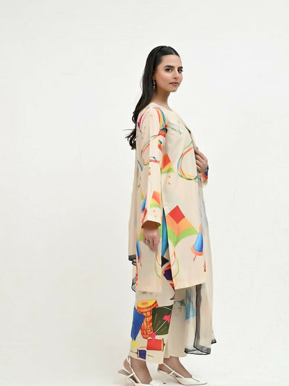 Imran Aftab Basant Mela Raw Silk Printed Unstitched 3-Piece Suit-IARP 07