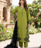 Duas Boutique Linen Embroidered Stitched 3-Piece Suit-Haryali