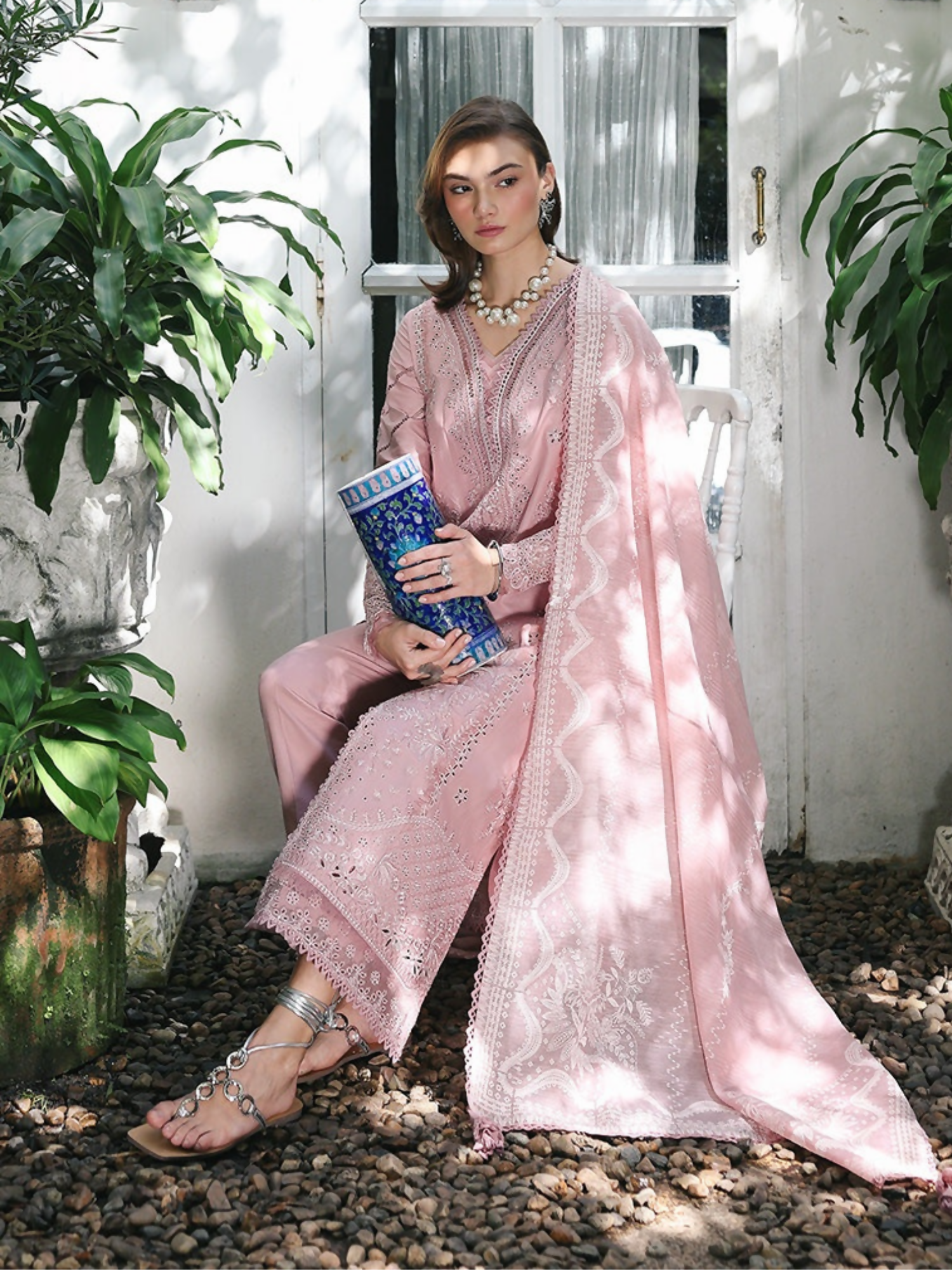 Qalamkar Qline Lawn Drop-1 Embroidered Unstitched 3-Piece Suit-RP-06-Noore