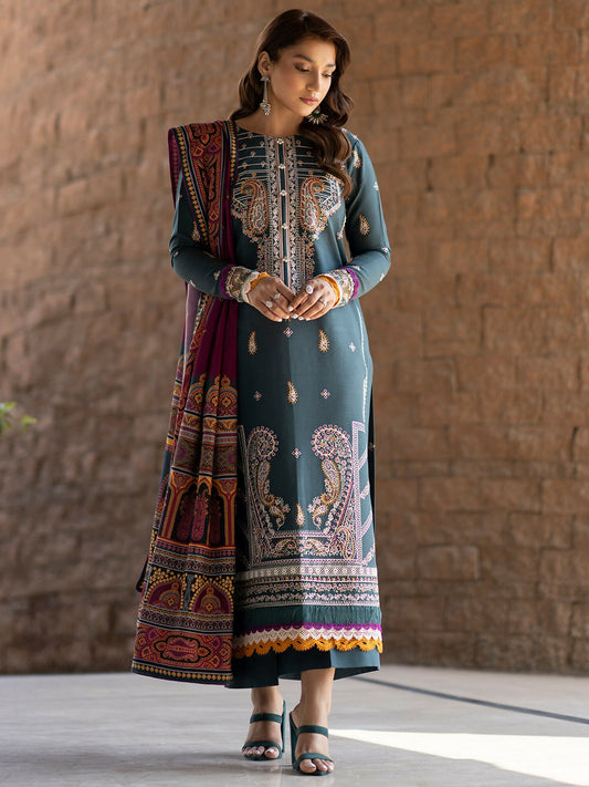 Binilyas Khaddar Embroidered Unstitched 3-Piece Suit-1913-A