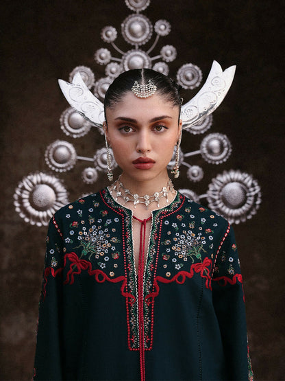 Jugnu By Hussain Rehar Khaddar'25 Embroidered Unstitched 3-Piece Suit-Rati