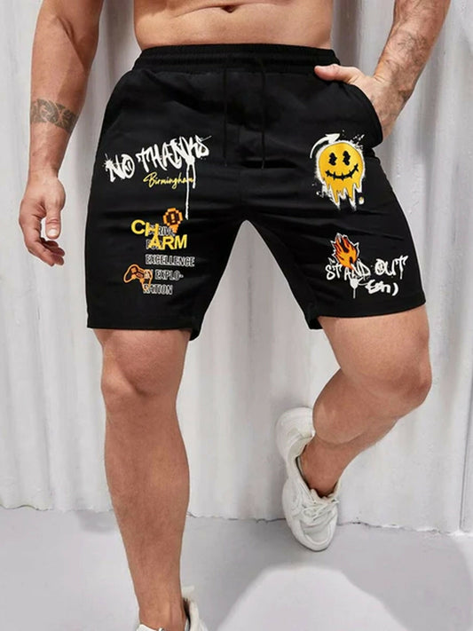 Jupiter Printed Graphic Terry Short-13393
