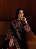 Tehzeeb Libas Lawn Embroidered Stitched 3-Piece Suit-ROYAL PRET