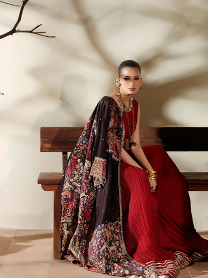 Shiza Hassan The Royal Affair Tusser Silk Embellished Pishwas-Eternal Empress