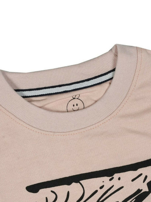 Funky's kid's Kings of the hoops Printed Baby Pink Sweat Shirt-10195