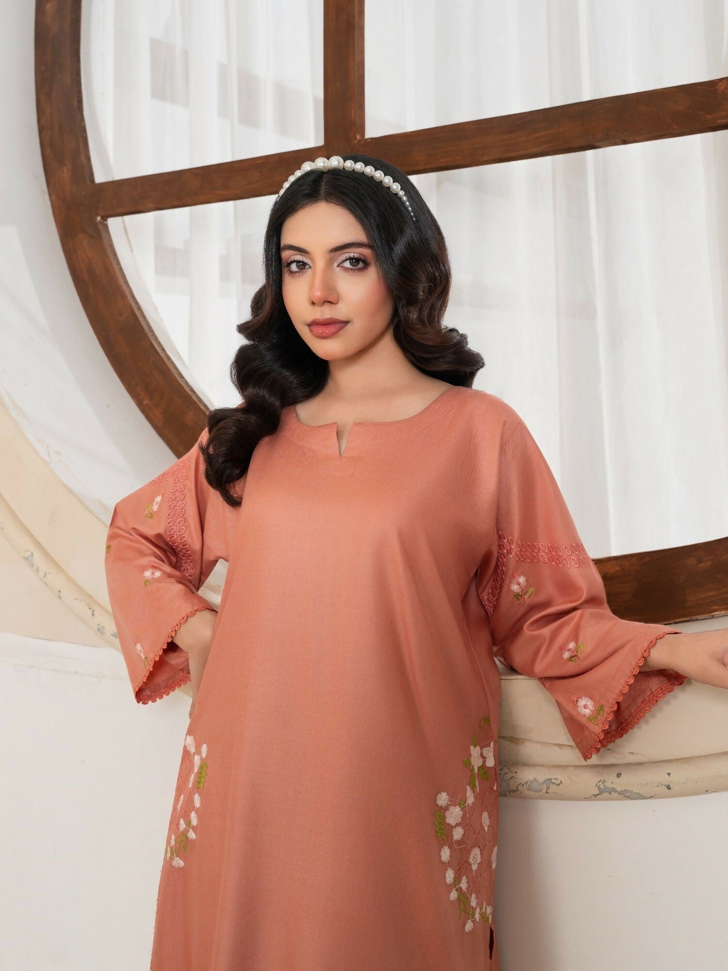 Stylish Collection Amaya Pret Linen Embroidered Stitched 2-Piece Suit-Zaibunisa